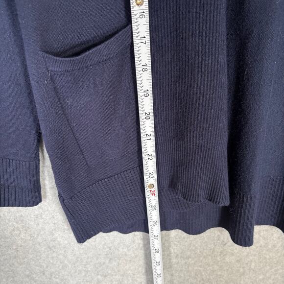 Verve Ami Cardigan Sweater Womens Small Navy Open Pockets Comfy Grandpa Lounge - Picture 5 of 9